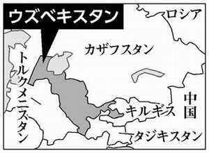 地図：ウズベキスタン